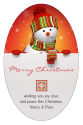 Vertical Oval Rectangle Snowman Top Christmas Labels